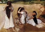 Edgar Degas Girls comb the hair oil painting artist